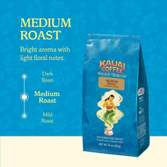 Kauai Coffee taza preparada por vertido resaltando aroma brillante
