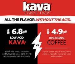 Kava taza servida en mesa con aroma y sabor completo