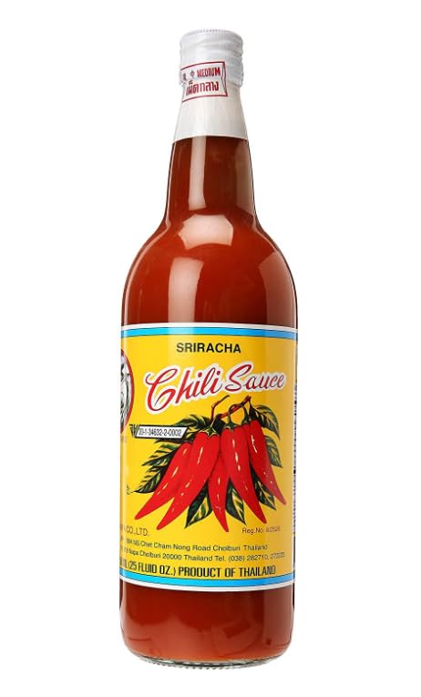 KDJMDL Sriracha Shark envase frontal mostrando etiqueta auténtica y tamaño grande