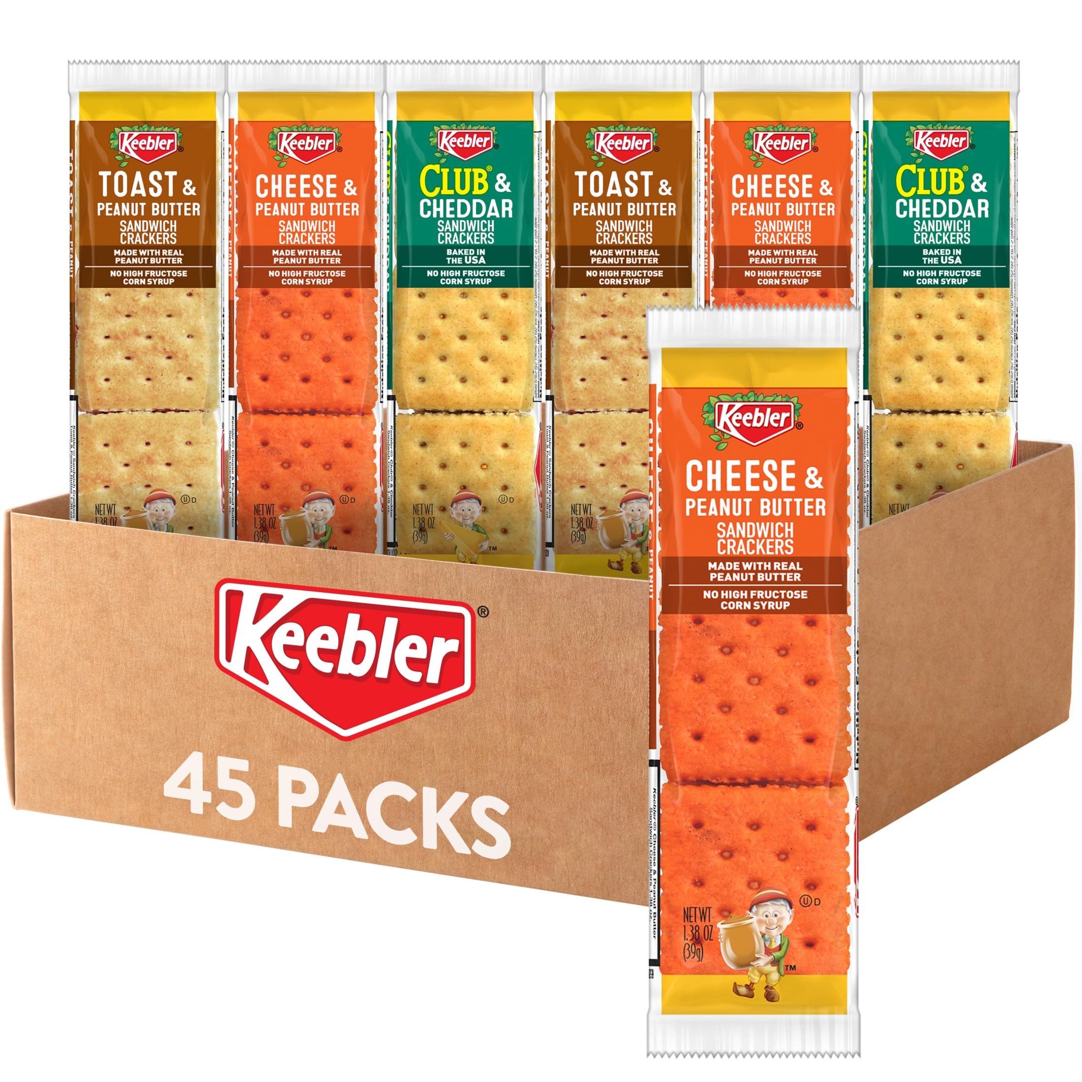 Keebler frontal del empaque variado de 45 unidades, práctico para llevar