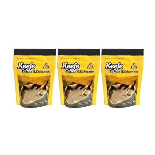 Keefe Coffee bolsa frontal sellada 3oz mostrando empaque y conveniencia