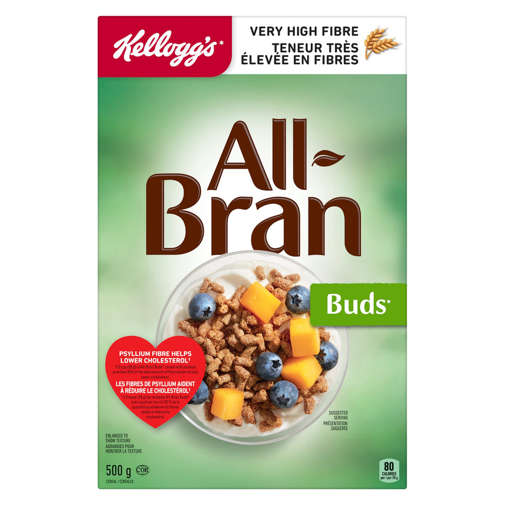 Kellogg's etiqueta nutricional importada desde Canadá clara