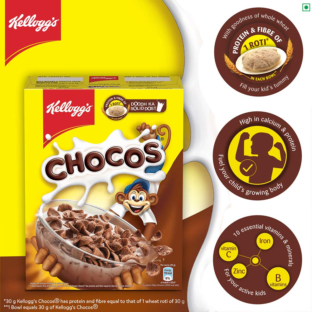 Kellogg's cereal servido en tazón listo para consumir y nutritivo