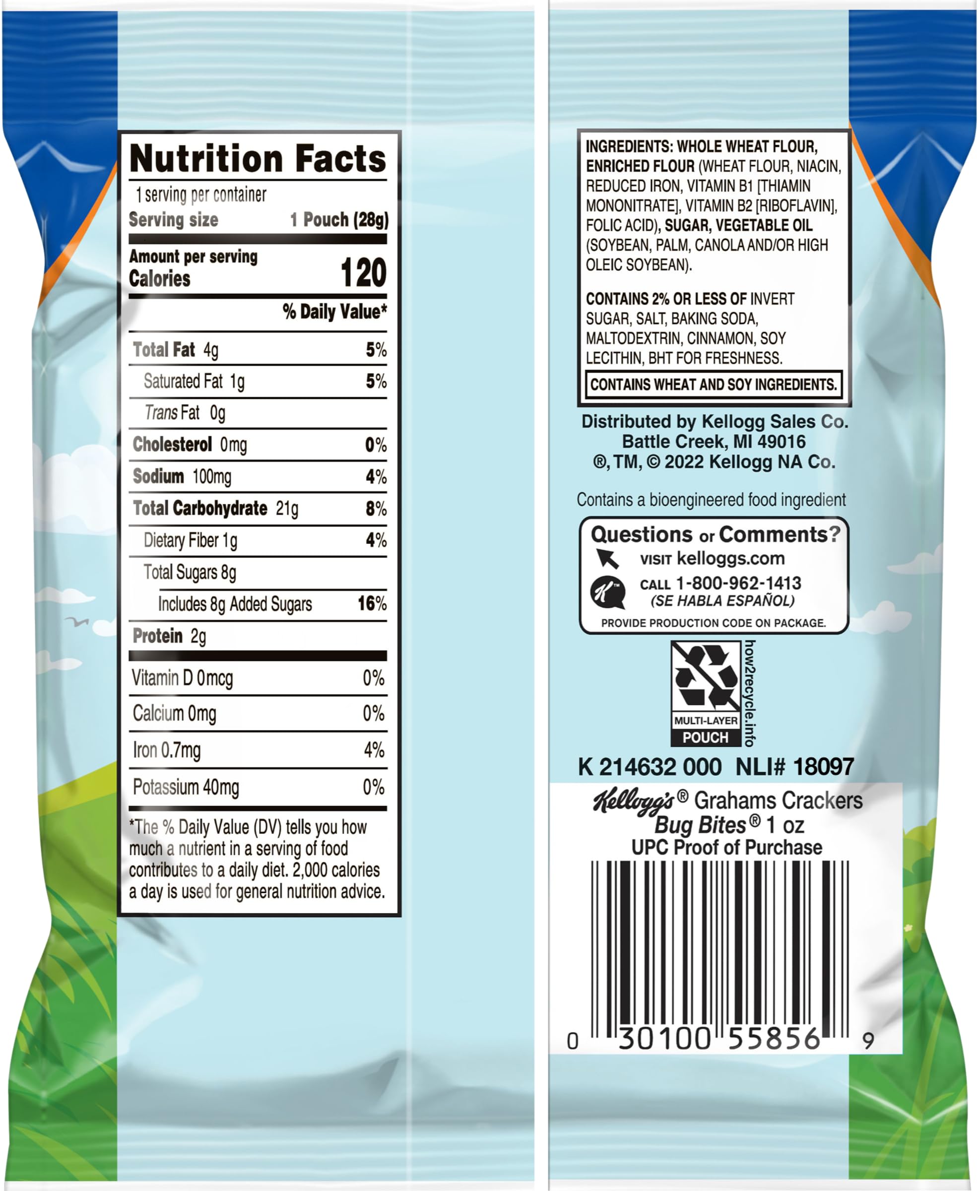 Kellogg's etiqueta nutricional legible, información para el consumidor