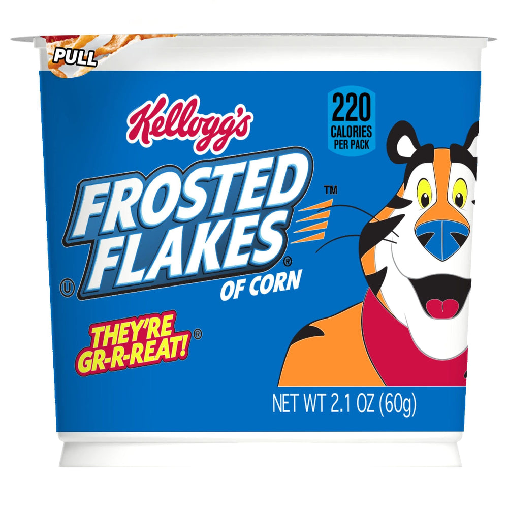 Kellogg's contenedor en mano para comparar tamaño y control de porciones