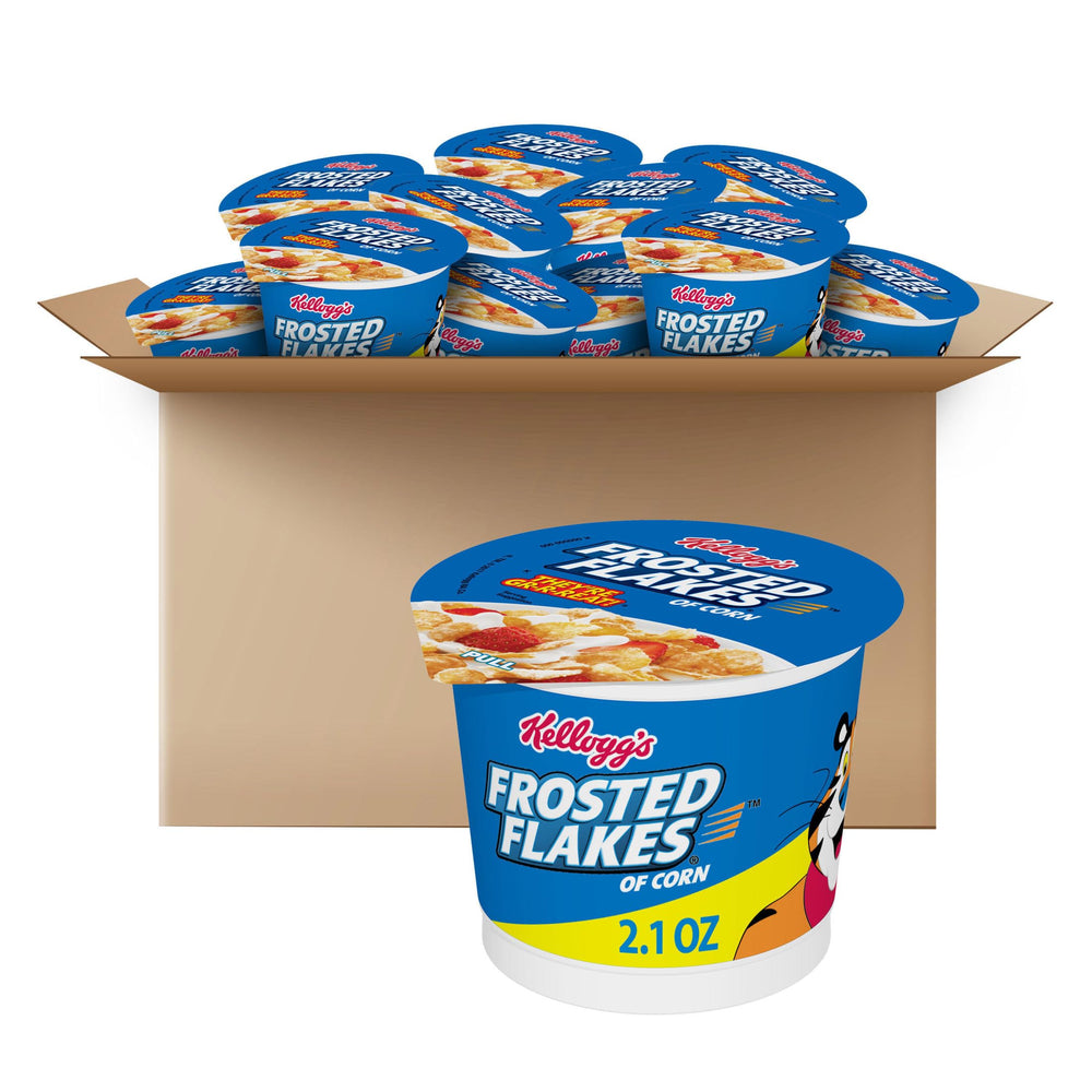 Kellogg's frontal del paquete resaltando porciones listas y conveniencia