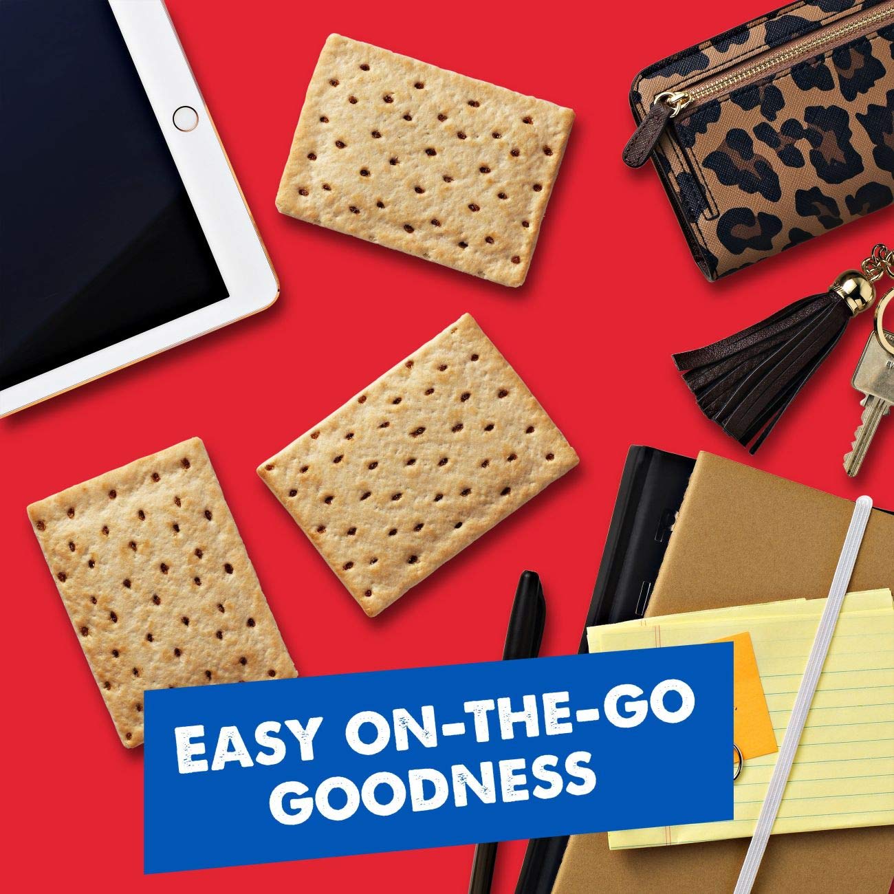 Kellogg's Pop-Tarts porcion comparada con una mano tamaño real