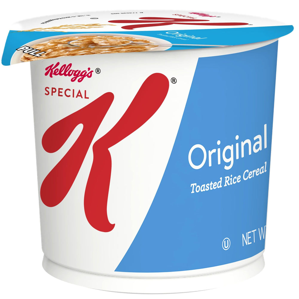 Kellogg's Special K tazas guardadas en mochila para desayuno fuera