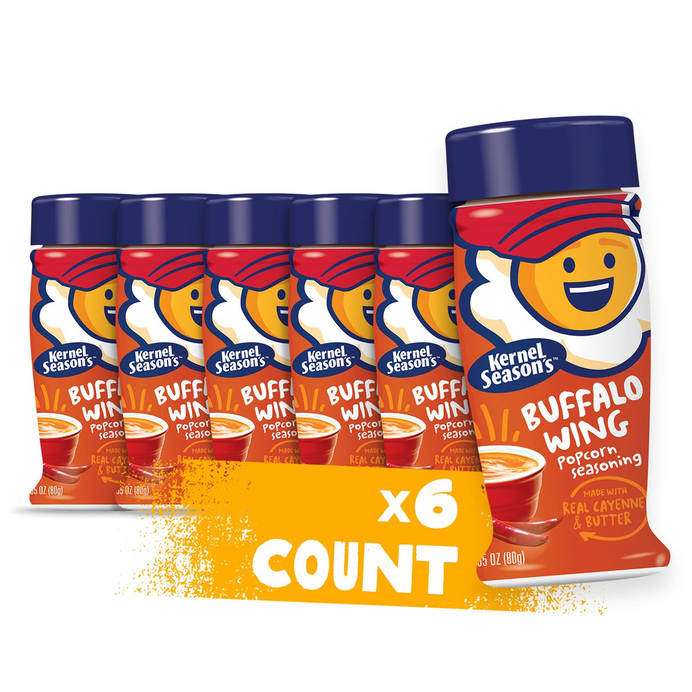 Kernel Season's frasco frontal mostrando etiqueta y 2.85 oz, facilita identificación