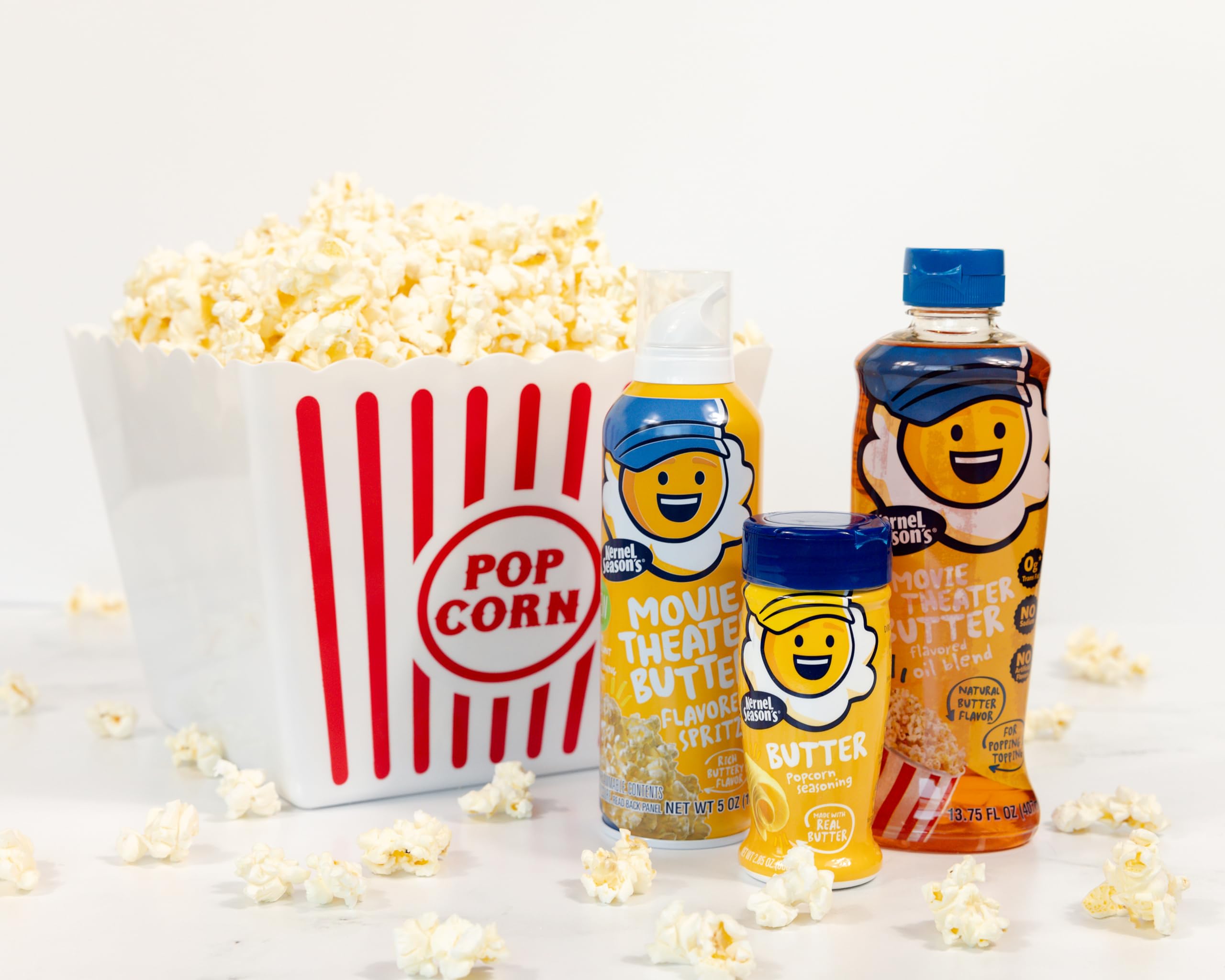 Kernel Season's etiqueta nutricional y sellos Gluten Free y Kosher visibles