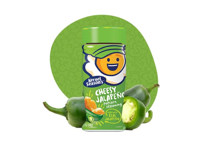 Kernel Season's primer plano del polvo de queso mostrando textura apetecible