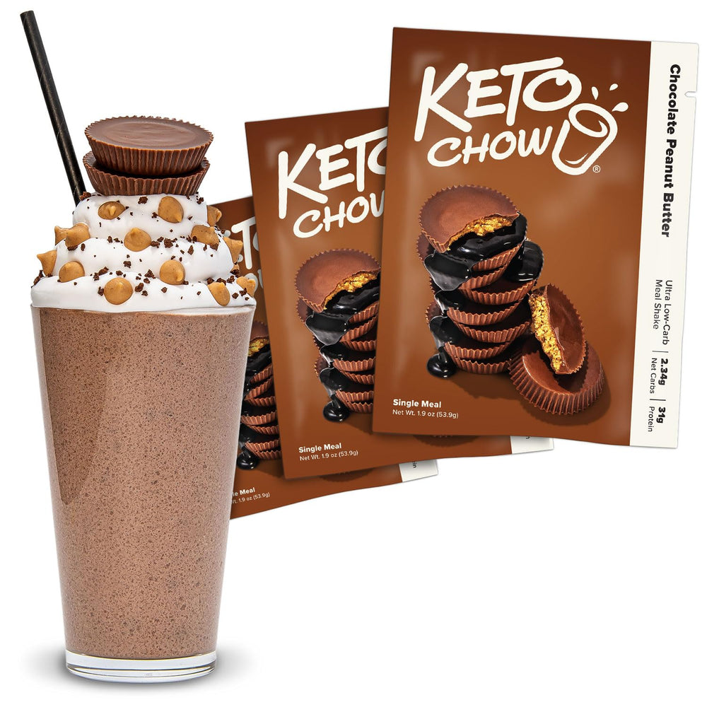 Keto Chow frasco frontal mostrando diseño y conveniencia