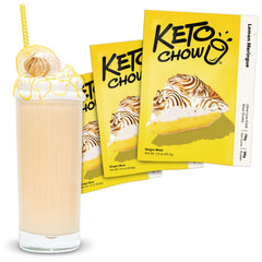 Keto Chow envase frontal mostrando sabor y beneficio práctico