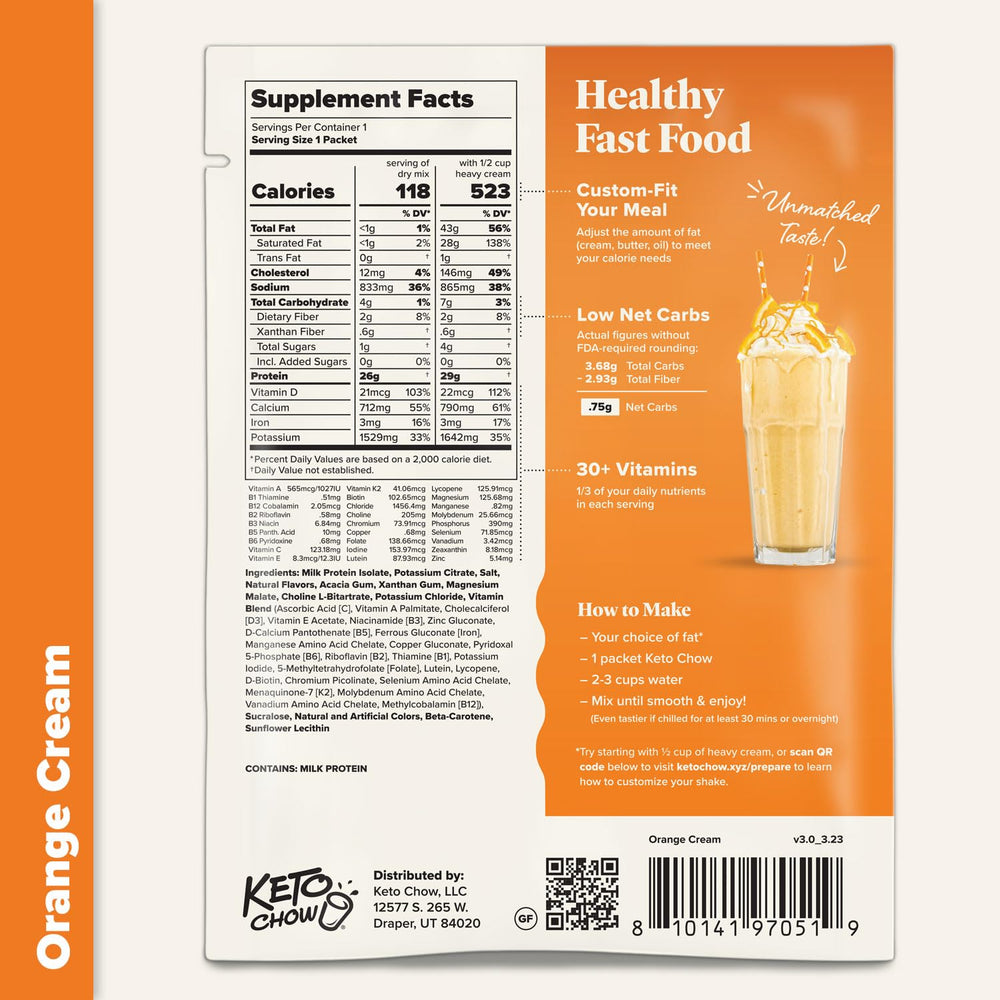Keto Chow Orange Cream en escena lifestyle demostrando conveniencia diaria