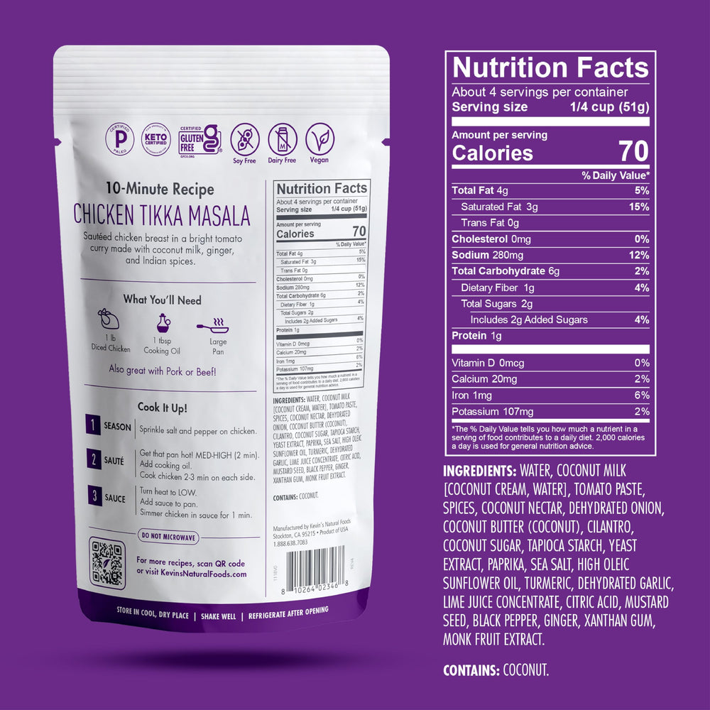 Kevin's Natural Foods primer plano de la textura cremosa de la salsa