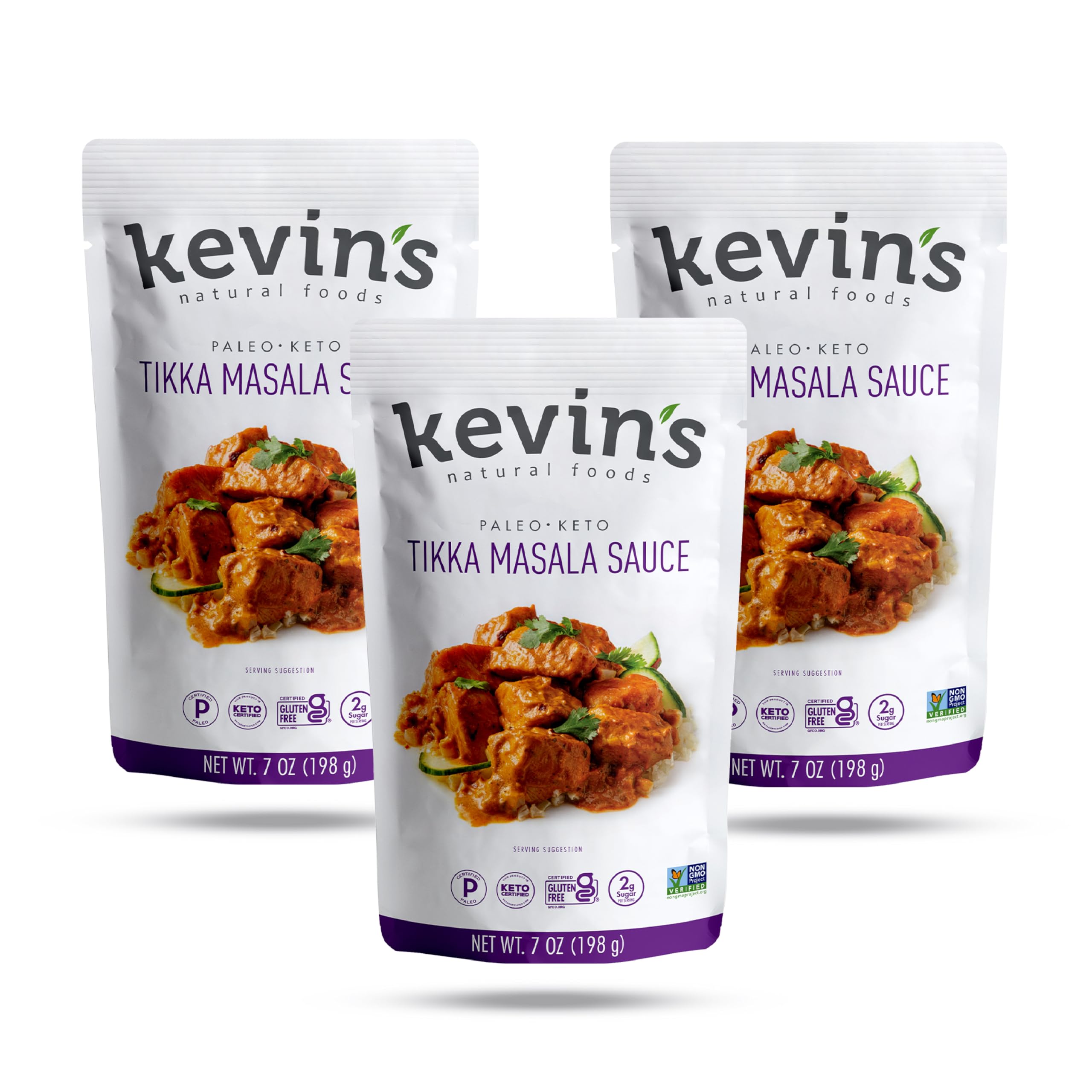 Kevin's Natural Foods frasco frontal mostrando la etiqueta y beneficios