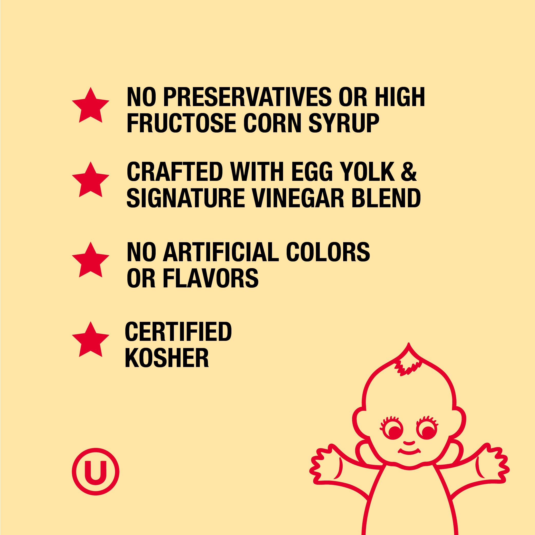 Kewpie etiqueta legible con información, resalta ingredientes de calidad