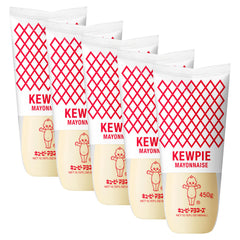 Kewpie botella frontal mostrando diseño y formato 450 g, ideal para despensa
