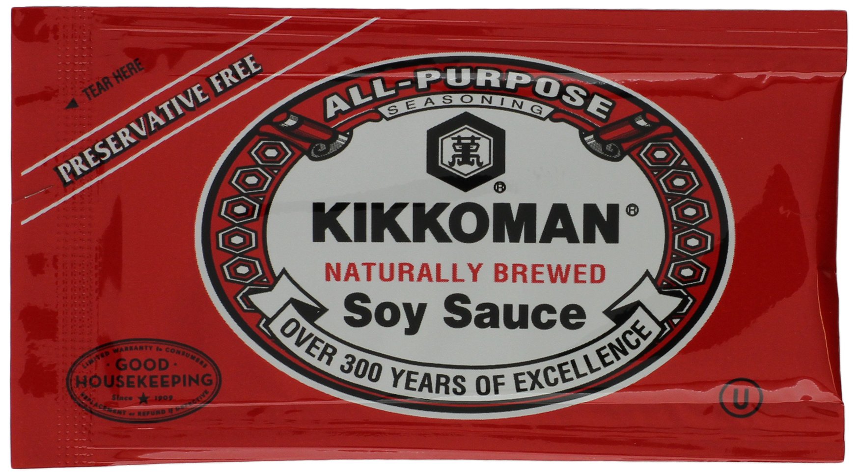 Kikkoman sobres frontales mostrando paquete y porciones fáciles de usar