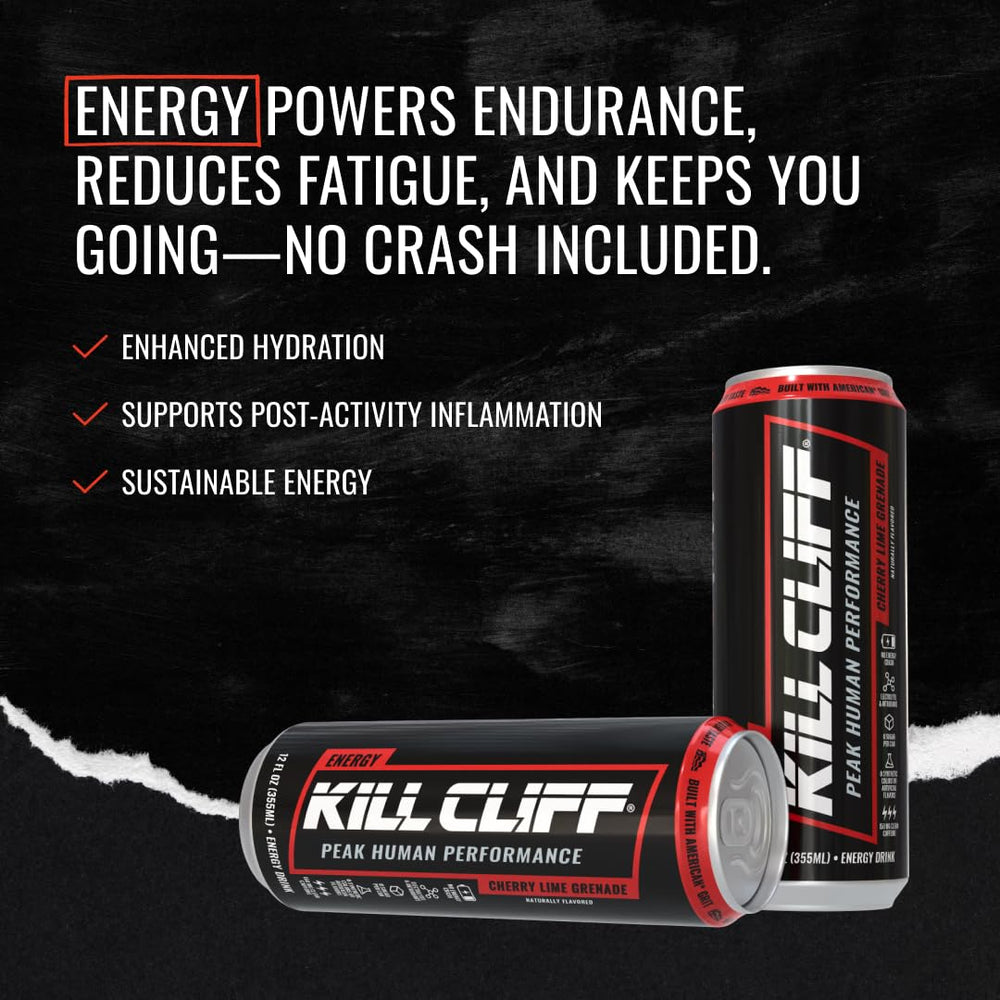 Kill Cliff iconos de electrolitos resaltando potasio sodio y magnesio