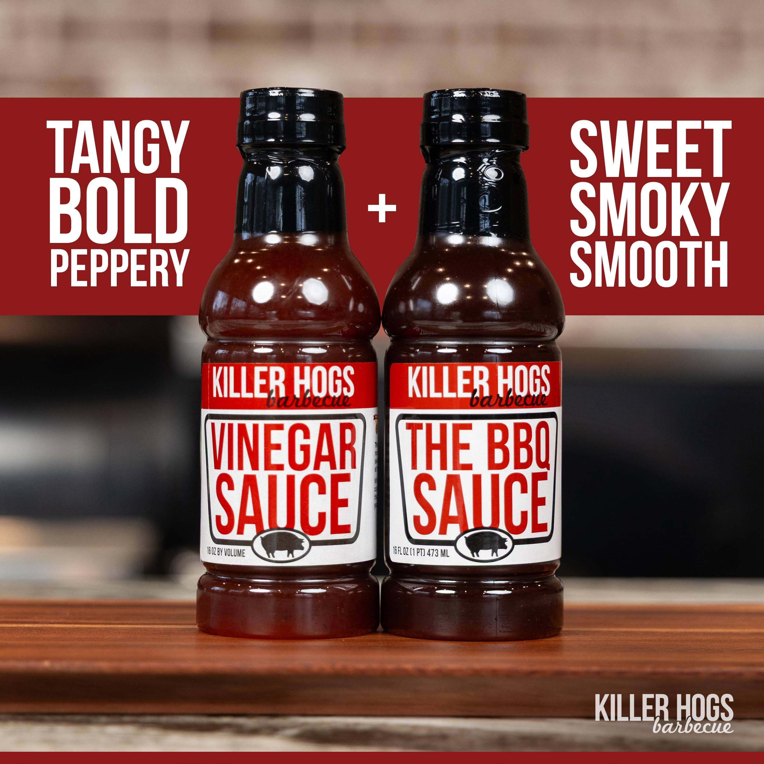 Killer Hogs detalle de etiqueta legible que transmite confianza