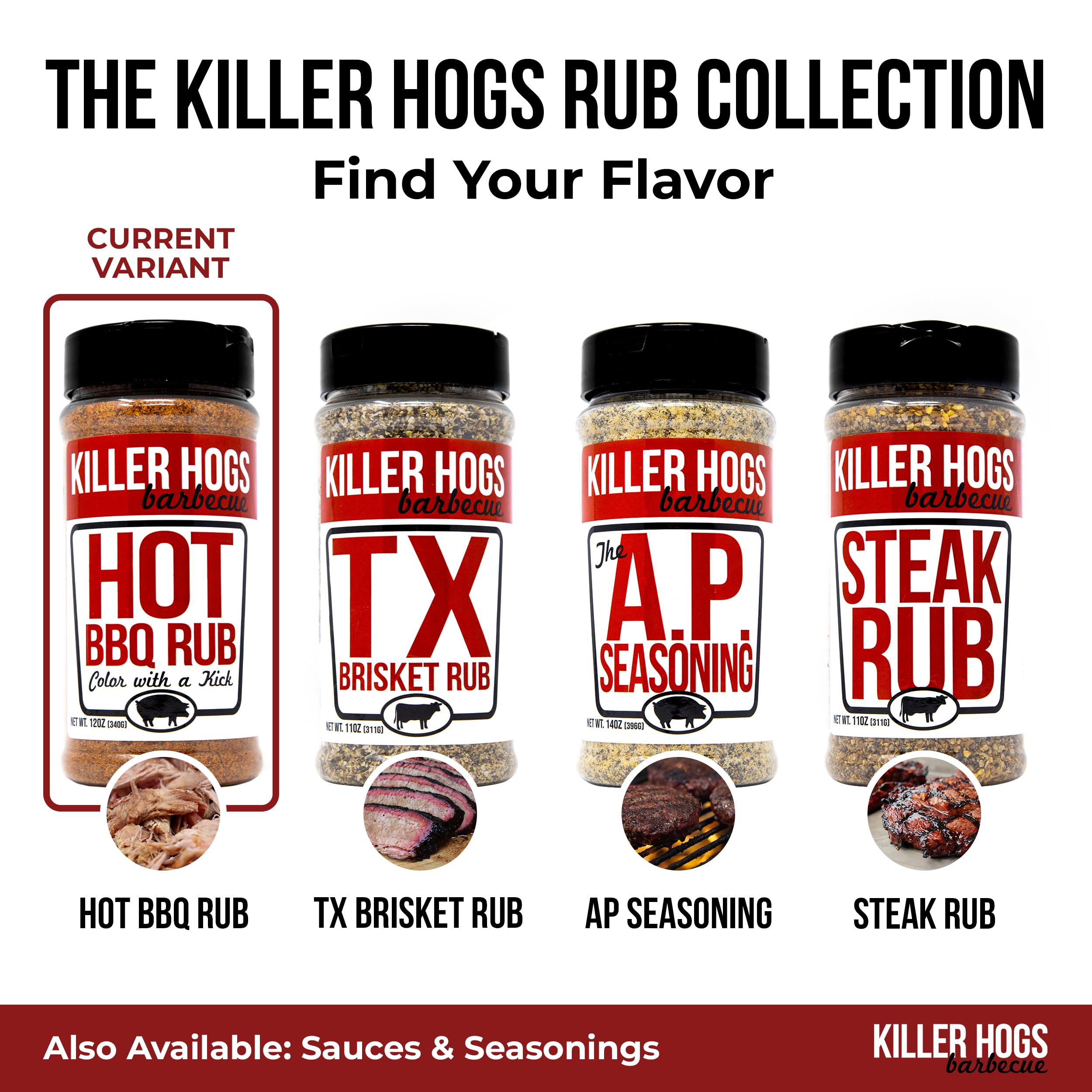 Killer Hogs en parrilla sobre brisket mostrando acabado caramelizado y color