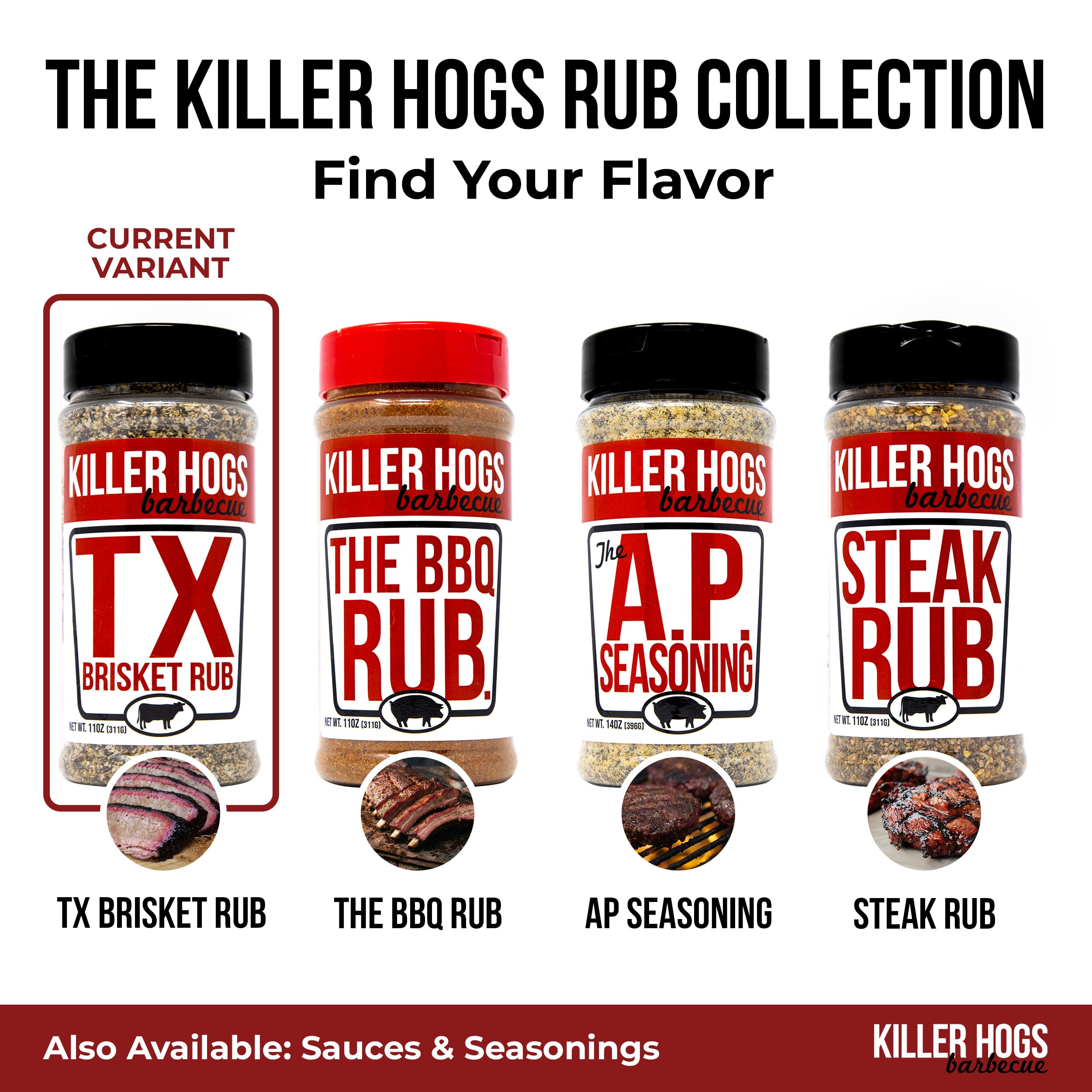 Killer Hogs mano esparciendo rub sobre carne, demuestra facilidad de uso