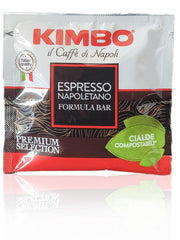 KIMBO primer plano de cápsula ESE destacando material compostable