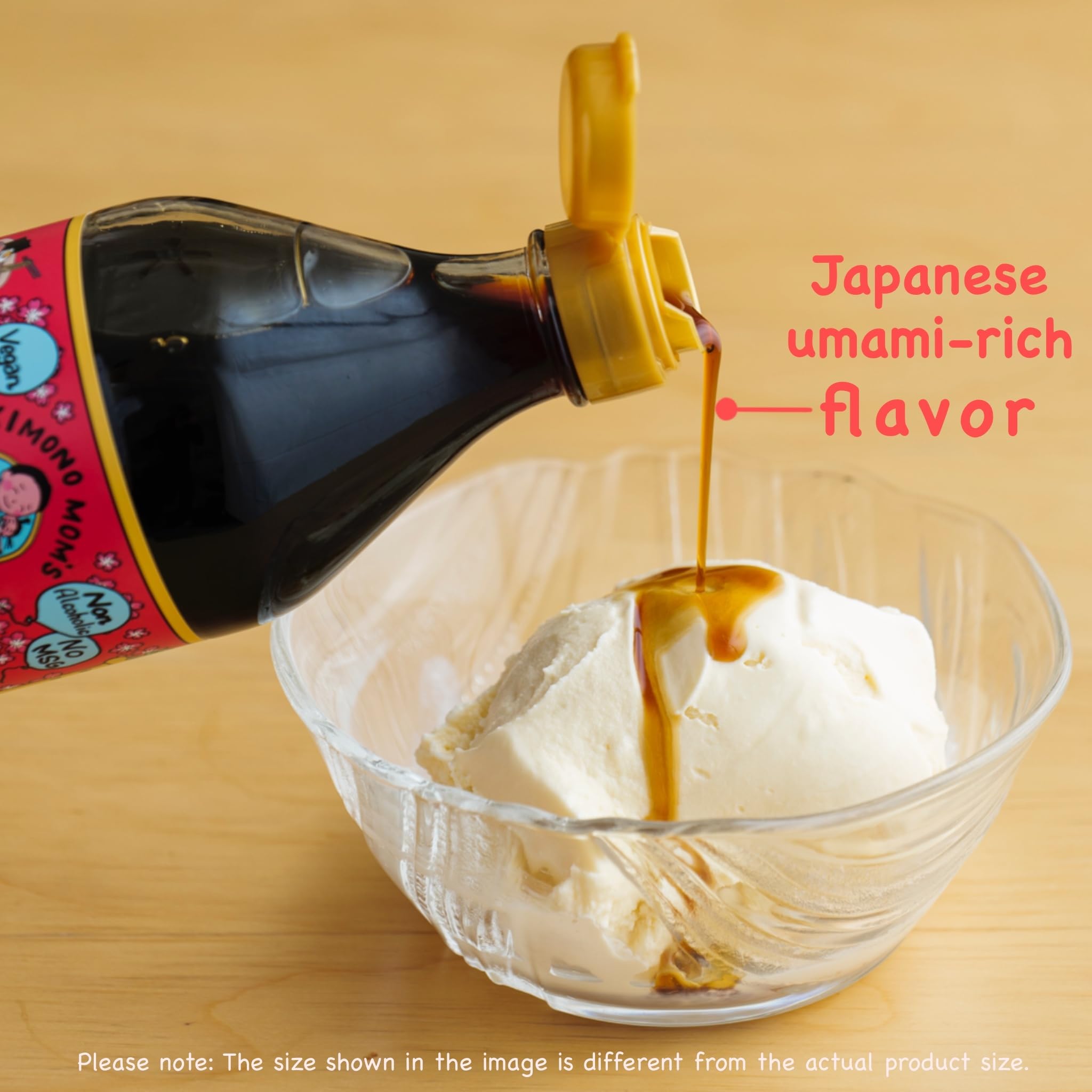 Kimono Mom junto a cuchara y regla para escala de tamaño, beneficio referencia clara