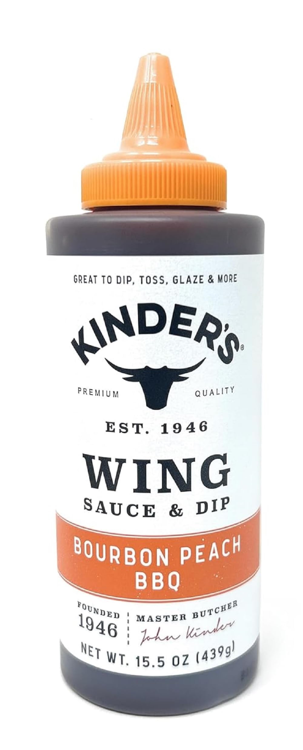 Kinder's botella frontal mostrando etiqueta y volumen fácil identificar