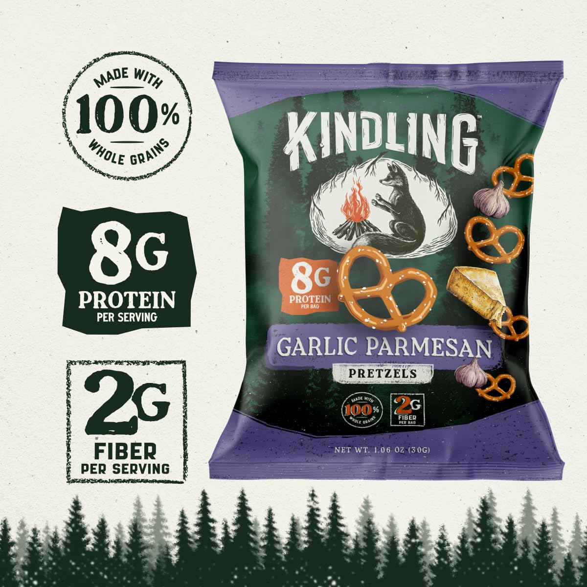 Kindling caja con 16 paquetes alineados, almacenamiento fácil