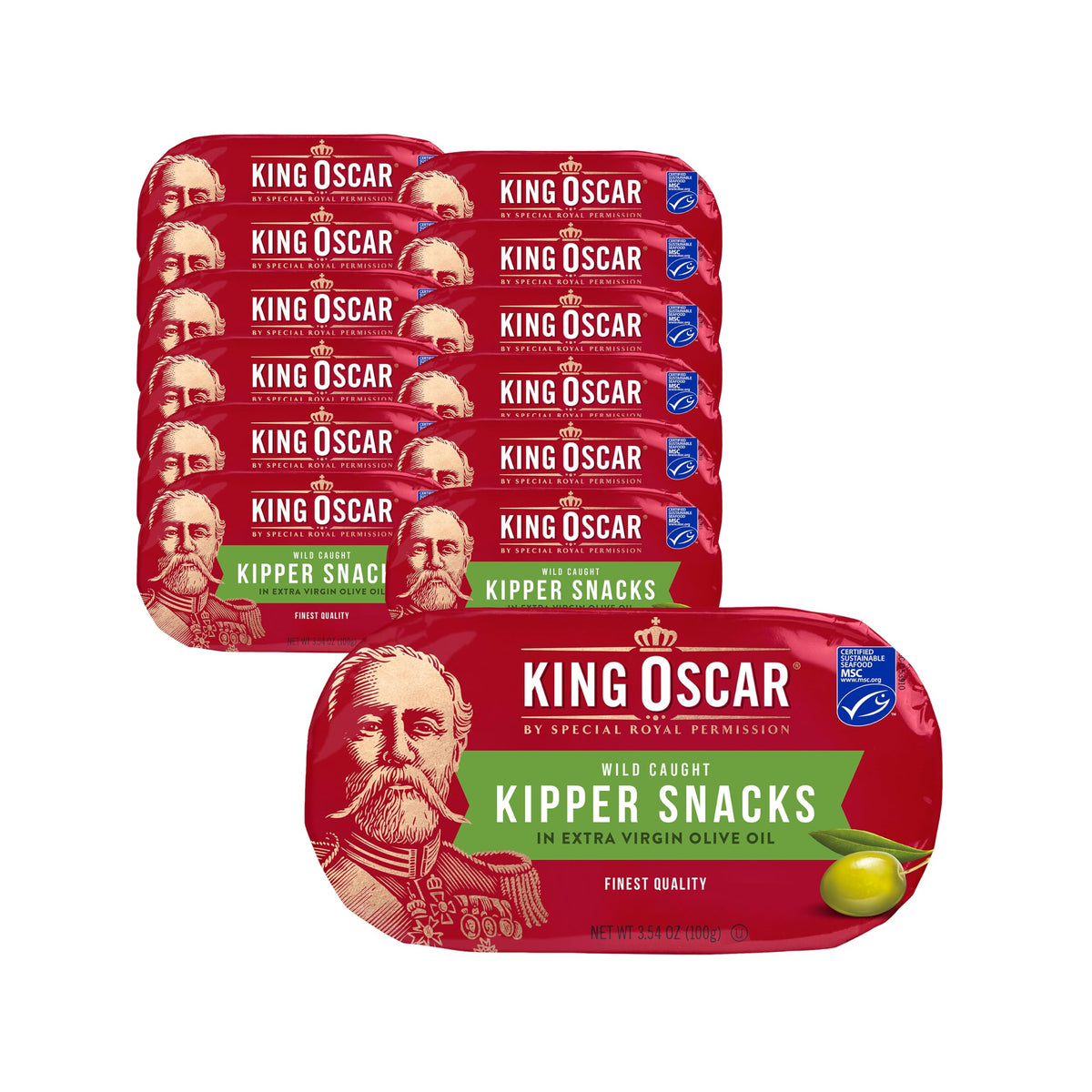 King Oscar lata frontal mostrando diseño y calidad del producto