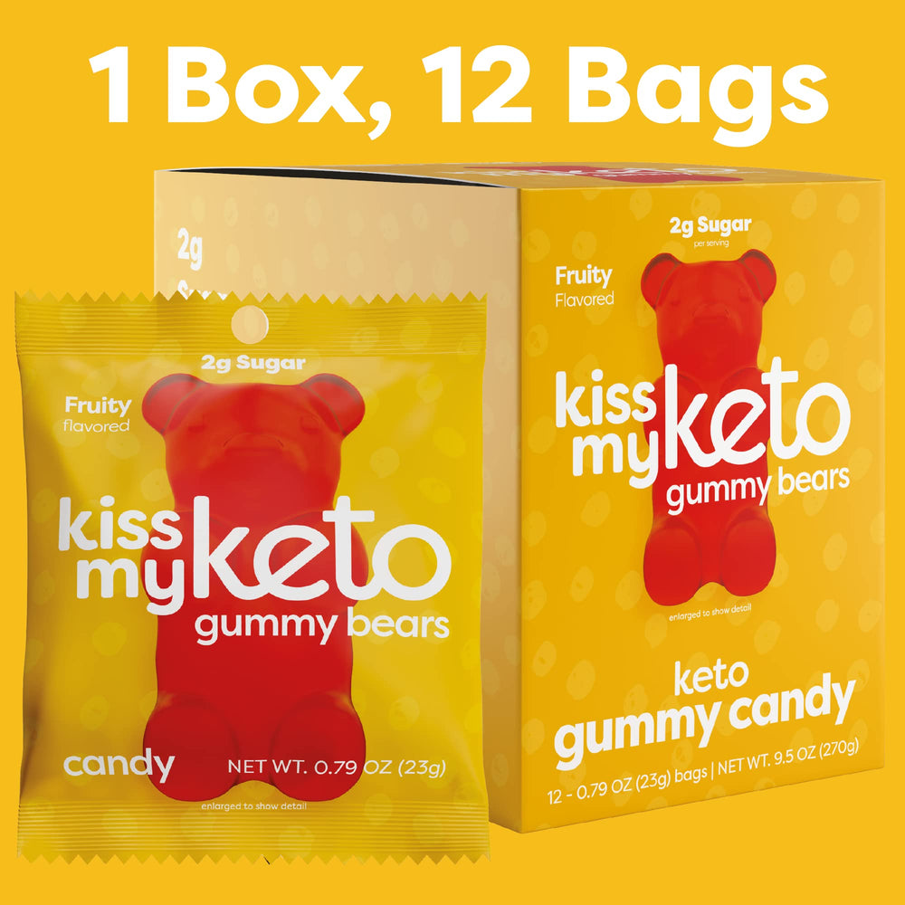 Kiss My Keto gominolas en mesa de desayuno como snack saludable