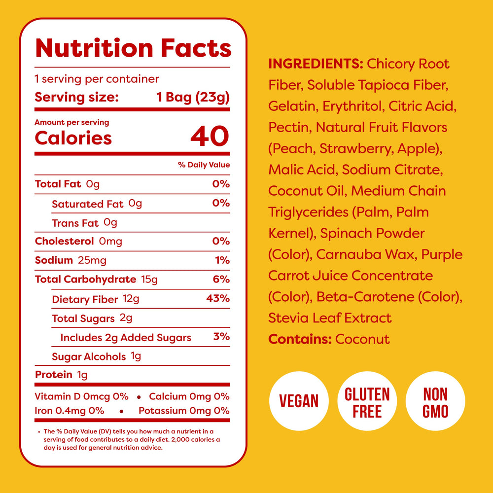 Kiss My Keto etiqueta de ingredientes, sin gluten ni OGM