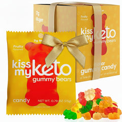 Kiss My Keto paquete frontal mostrando diseño y beneficios nutricionales