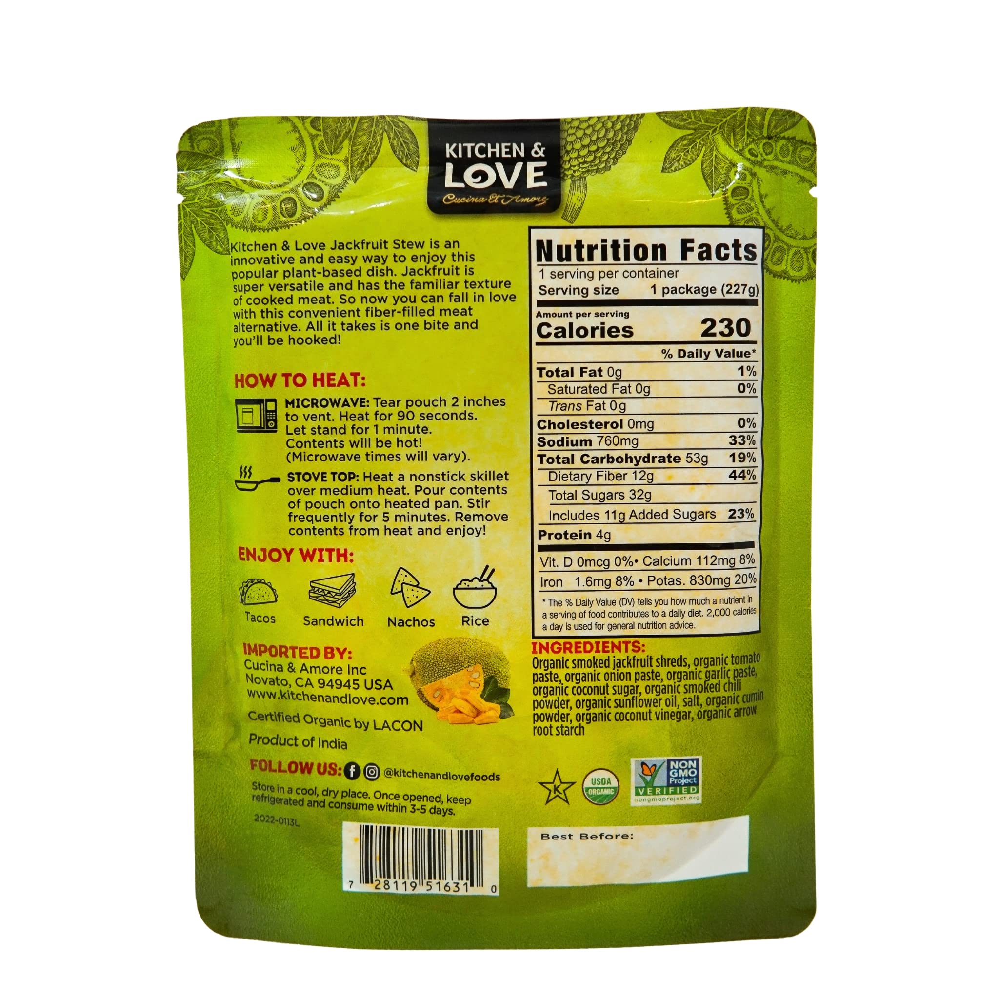 Kitchen & Love primer plano de la textura deshebrada que imita carne