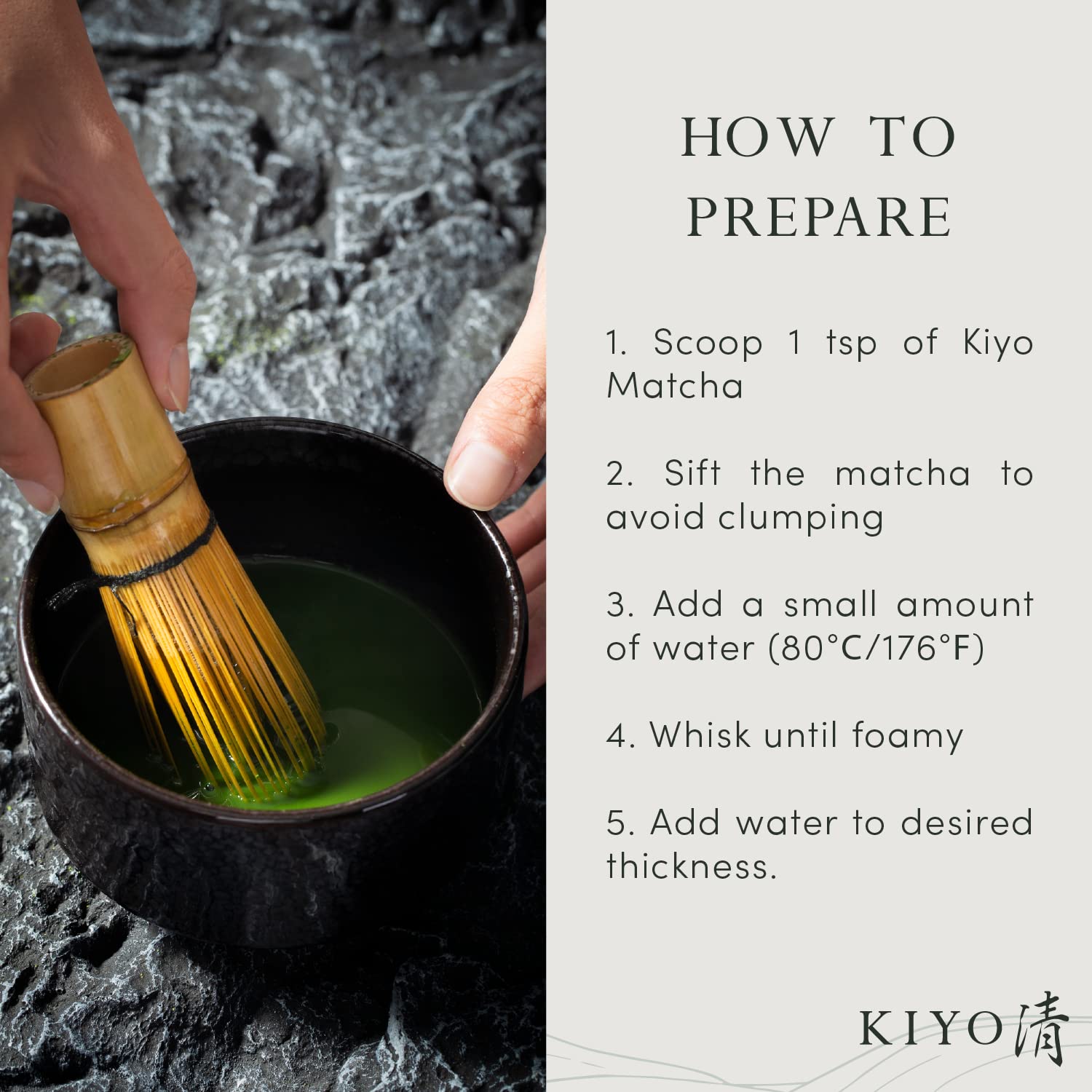 Kiyo Matcha hojas y campo de Uji representando origen japonés