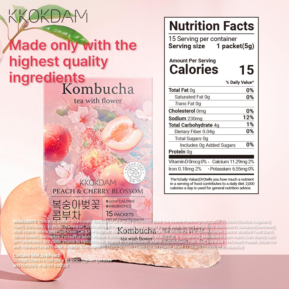 KKOKDAM polvo de kombucha textura fina para disolución rápida