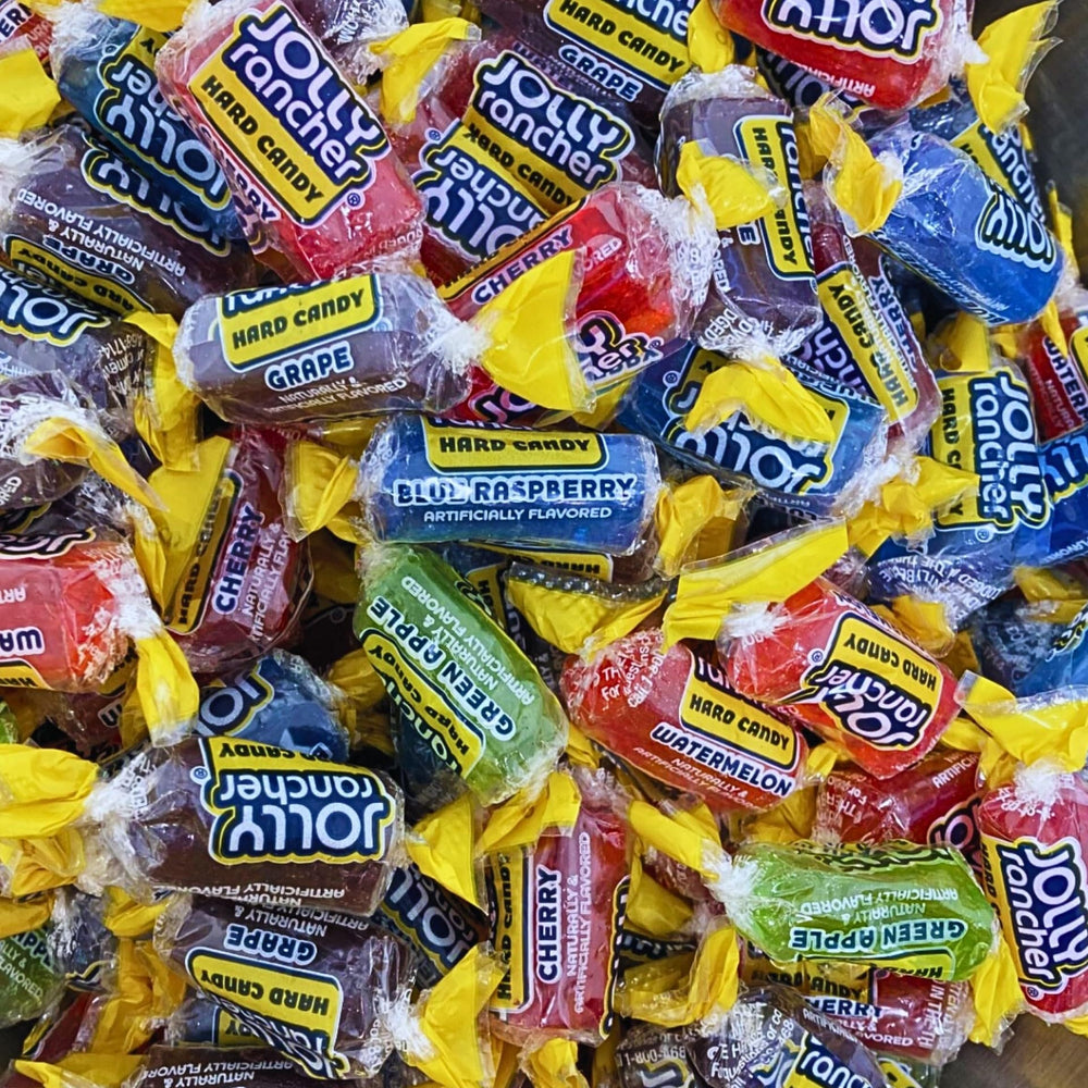 KLUB BULK Jolly Ranchers comparación de tamaño en mano para visualizar porción