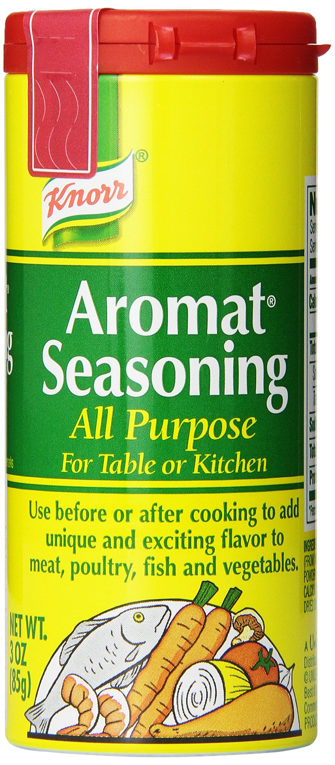 Knorr Aromat frasco frente muestra rotulado y fácil identificación del sazonador
