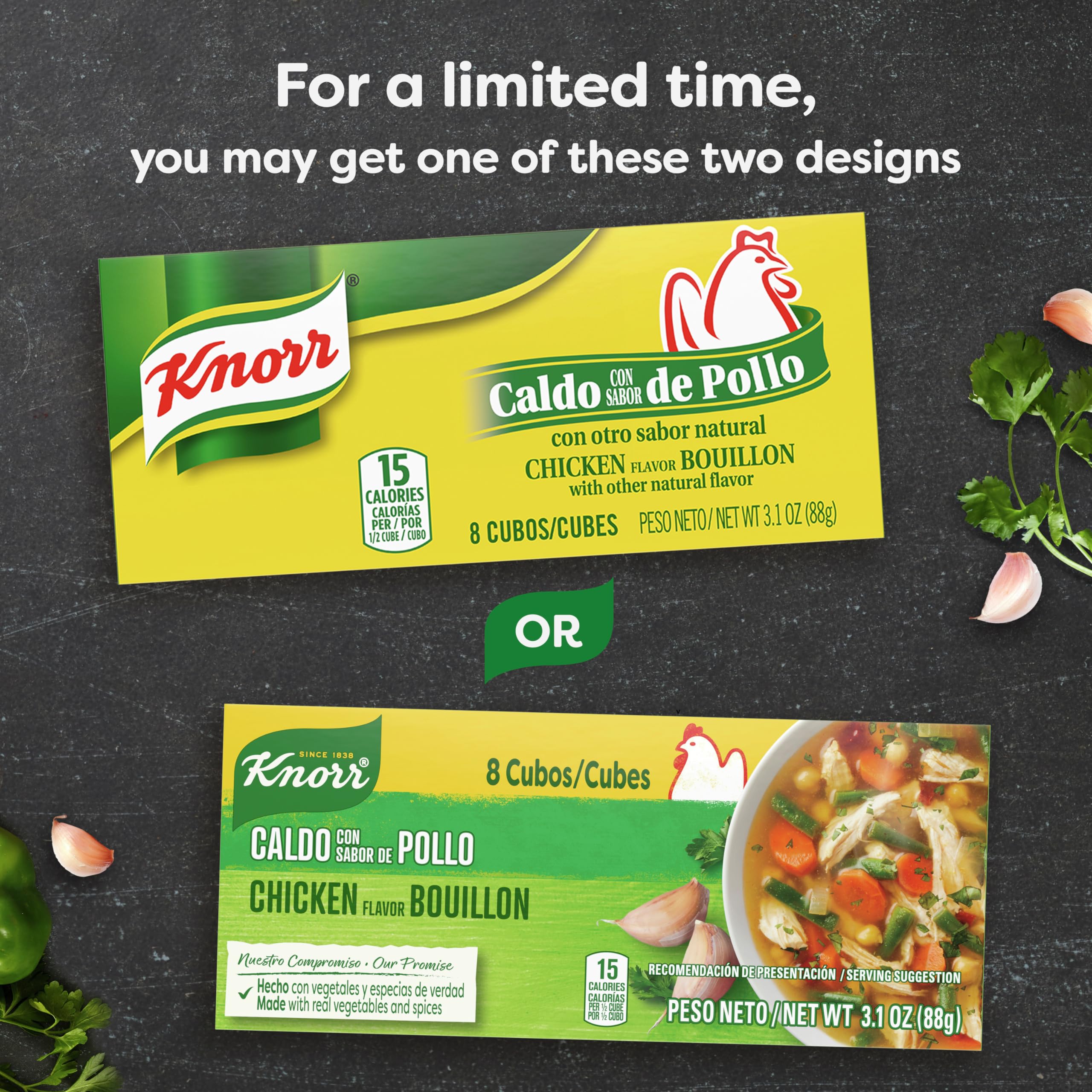 Knorr antes y después en arroz para mostrar mejora de sabor