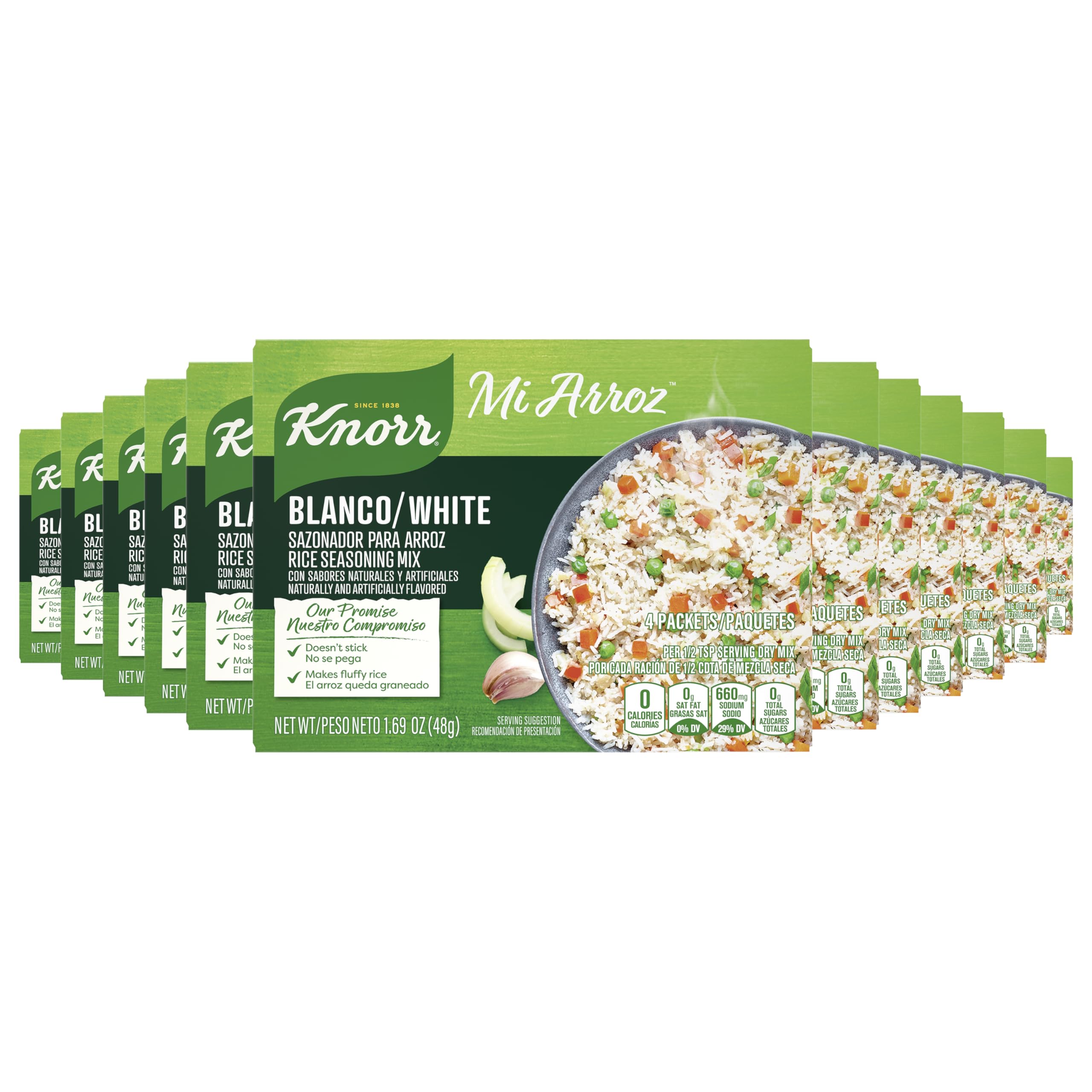 Knorr empaque frontal mostrando el condimento y conveniencia