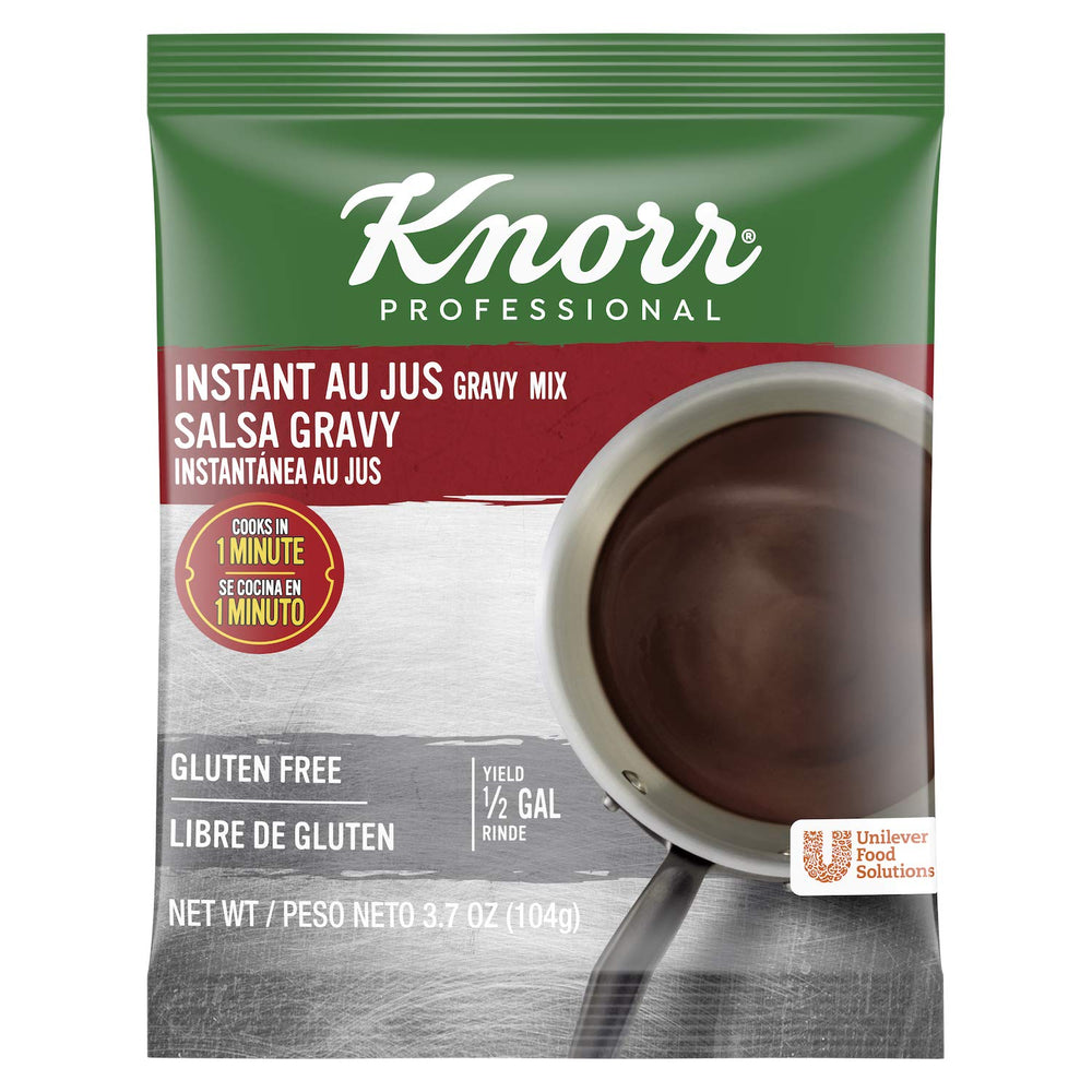 Knorr sobre frente del empaque mostrando marca y facilidad de uso