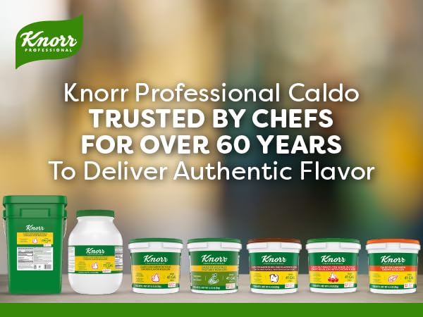 Knorr envase junto a regla para comparar tamaño y capacidad práctica