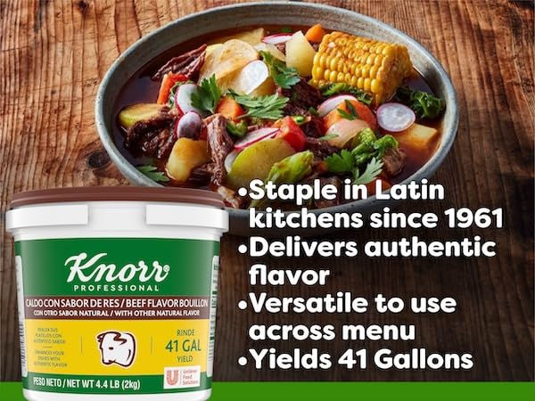 Knorr etiqueta con lista de ingredientes para control de calidad en cocina