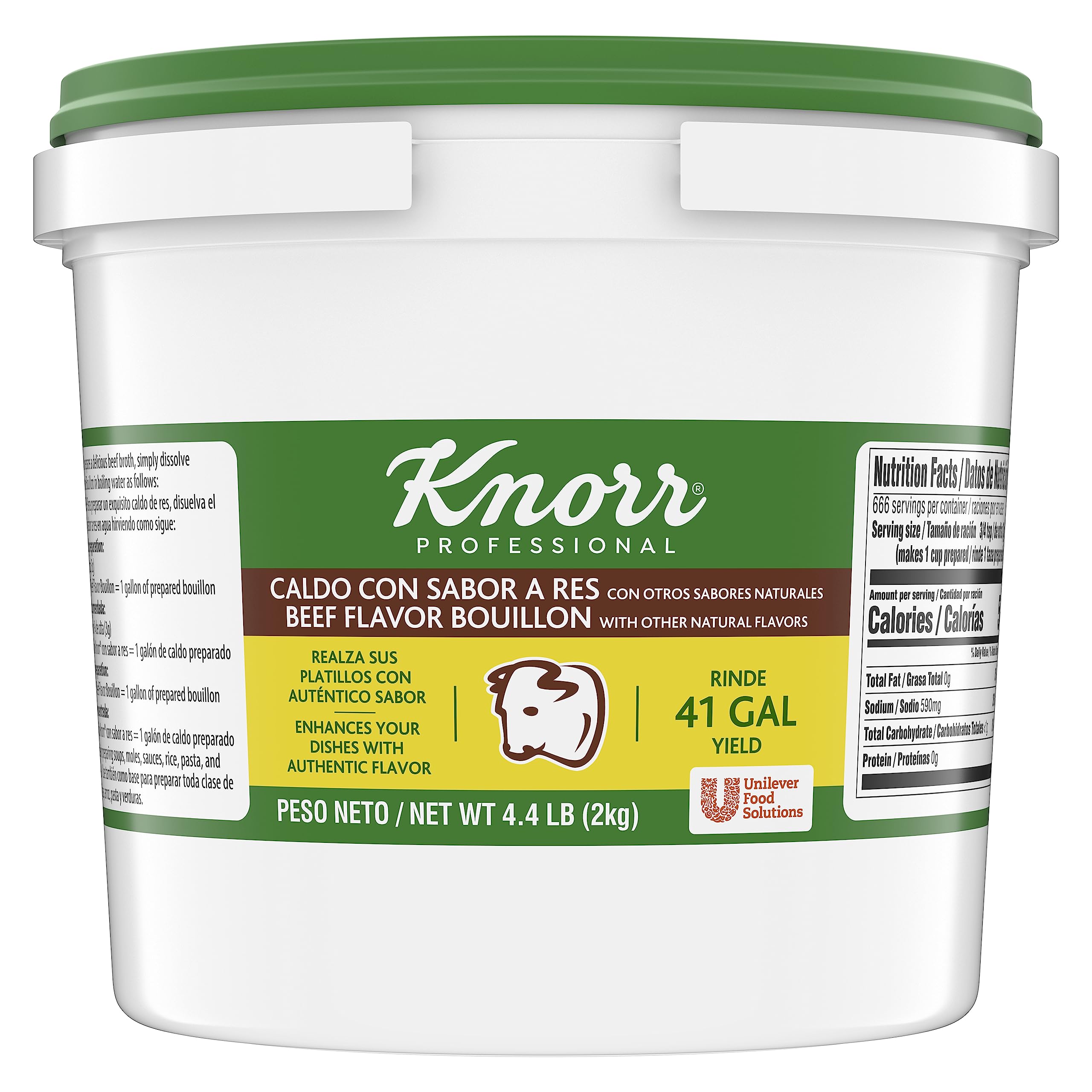Knorr envase frontal grande demostrando presentación profesional y conveniencia