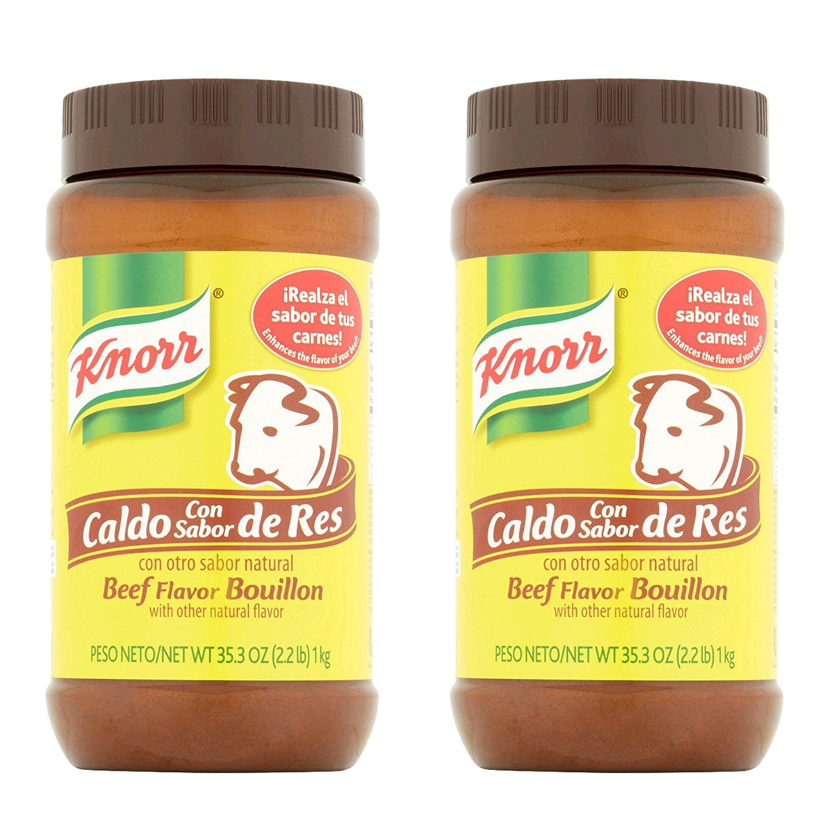 Knorr envase frontal del caldo granulado sabor res aumentando sabor