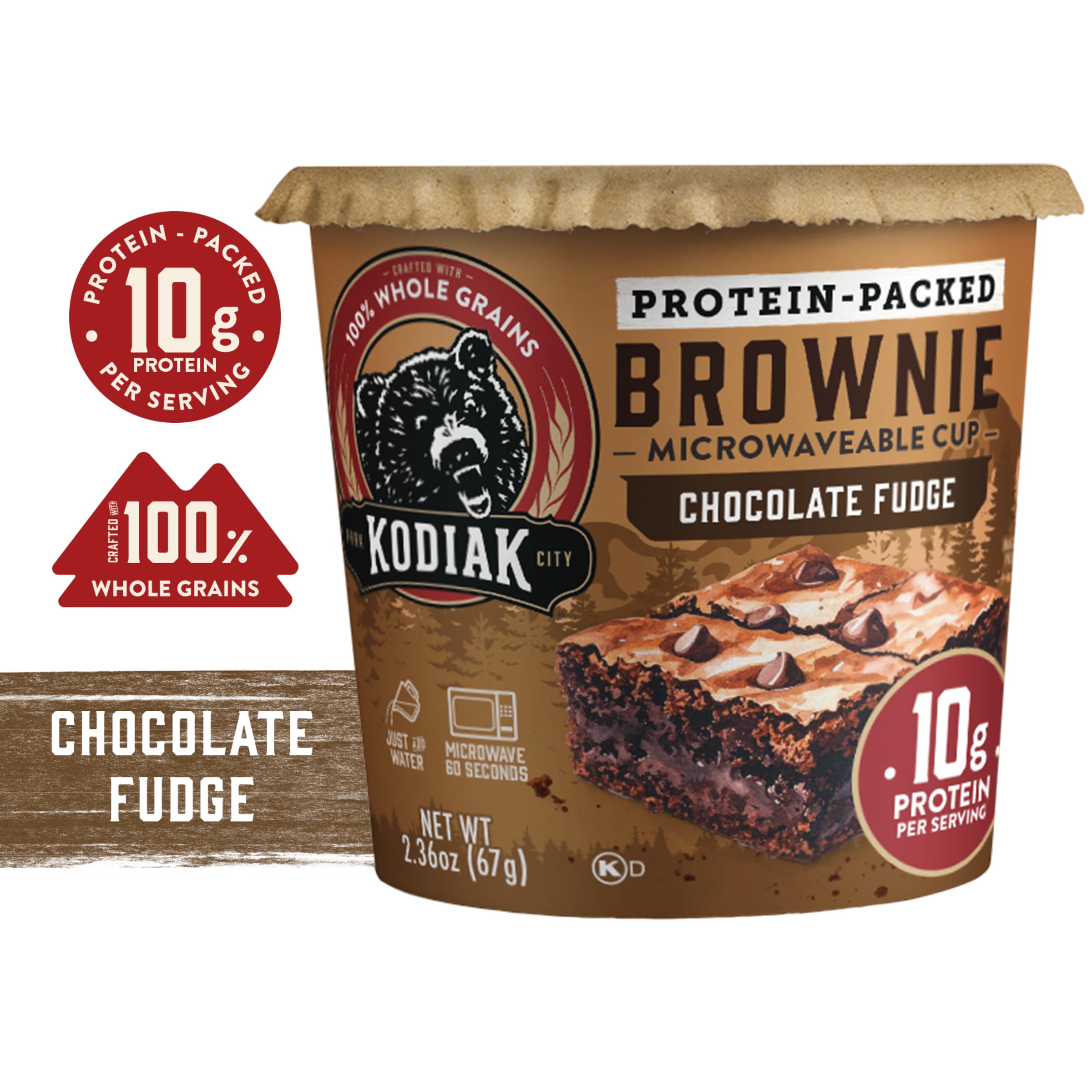 Kodiak Cakes etiqueta nutricional y lista de ingredientes destacando proteína y granos enteros