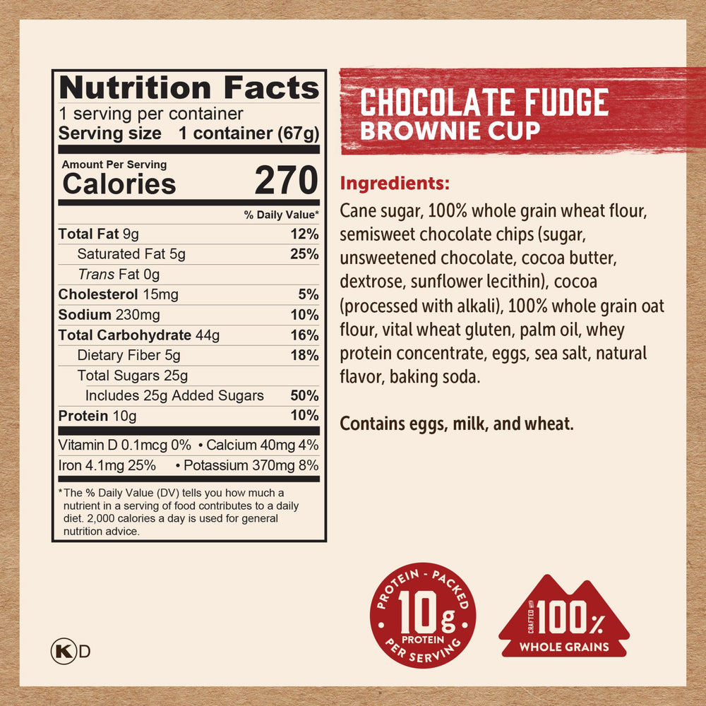 Kodiak Cakes primer plano de la textura del brownie triple chocolate resaltando su humedad