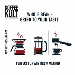 Koffee Kult bolsa abierta con cierre resellable para conservar aroma
